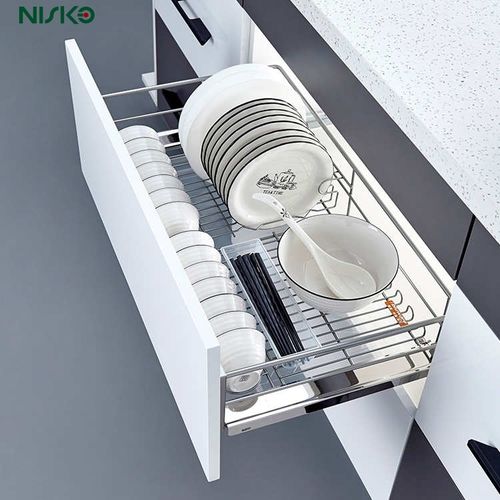 最新の企業 ソリューションについて 食器とボウルのためのモジュール式キッチン収納バスケット、カトラリートレイ引き出し、ワイヤーバスケット