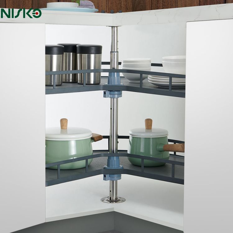 Magic Corner Rack Magic Corner 270 Degrees Swivel Basket Kitchen Cabinet Storage Rack