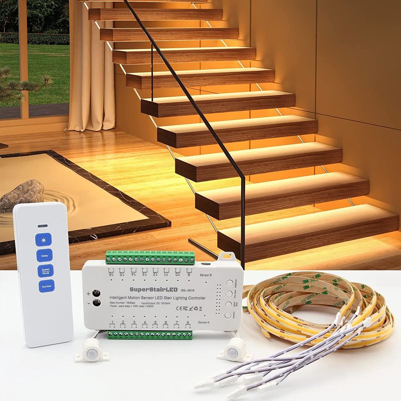 LED Stair Tread Lights Motion Sensor Stair Lights Indoor Staircase ...