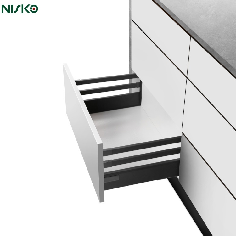 Kitchen Drawer Soft Close Baskets with Double Square Rod Cabinet ...