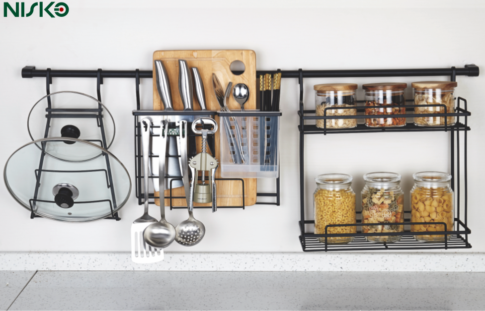 Multi Functional Kitchen Mounted Hanging Rack for Cabinet Storage and ...