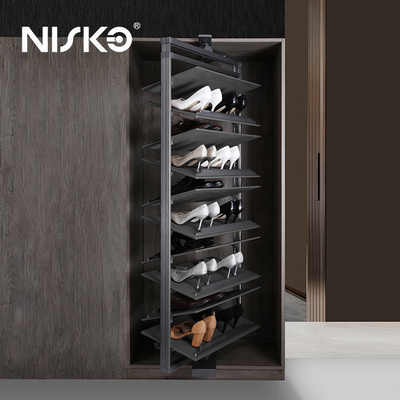 Good price Leather Rotating Shoes Rack Lockable 800mm with Adjustable Shelves online
