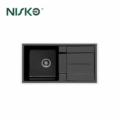 Good price Kitchen Top Mount Single Quartz Sink Undermount Sink with Drainboard online