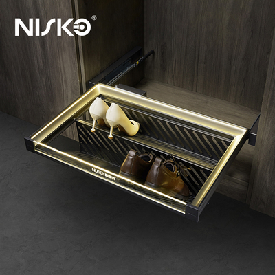 Good price Led Light Cabinet Shoes Rack Drawer Pull Out Soft Closing 600mm online
