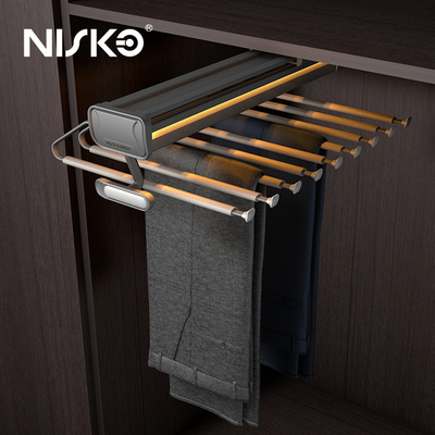 Good price Top Mounted Retractable Pants Rack with Sliding Rail online