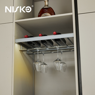 Good price Aluminum Hanging Goblet Holder Wine Bottle And Glass Rack online
