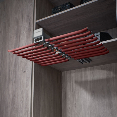 Good price Aluminum Leather Double Rows Pants Rack Soft Closing 700mm online