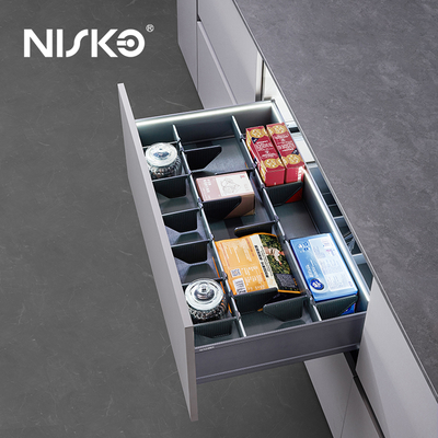 Goede prijs Spice Drawer Pull Out Spice Flasche Berging Rack Keuken organisator met LED-licht online