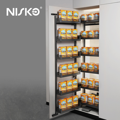 Good price 6 Layers Multi Functional Pull Out Tall Pantry Cabinet Kitchen Storage Baskets online