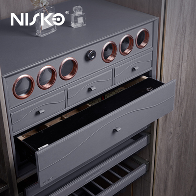 Good price Automatic Watch Winder Display Pull out Safe Box Organizer with Fingerprint Lock Leather Box Drawer online