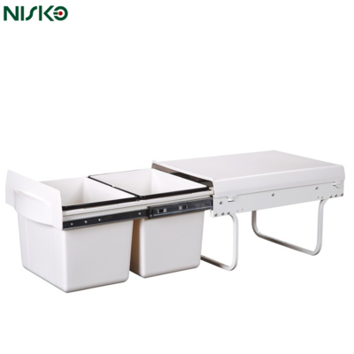 Good price Pull Out Kitchen Dustbin Sliding Double Bin Trash Can 400mm 300mm online