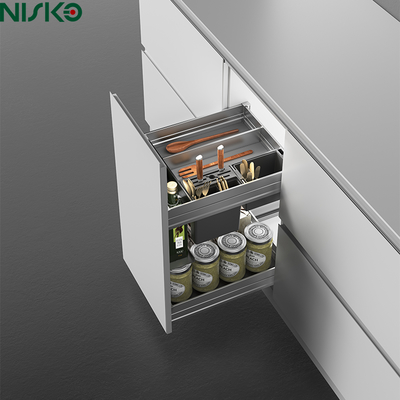 Good price Double Tiers Sliding Pull out Basket Bottle Spice Rack Kitchen Organizer online