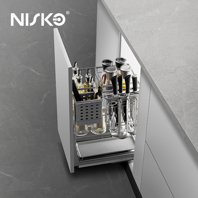 Buen precio Cestas extraíbles multiusos con separadores de alambre para cubiertos, cajones para utensilios y botellas en línea