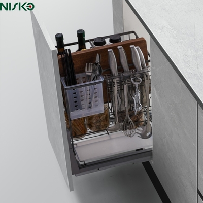 Good price Multipurpose Kitchen Pull Out Basket Wire Cultery Condiment Bottle Rack Storage online