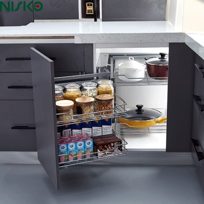 Goede prijs Uitschuifbare draadmand met 2 planken voor keuken kruidenflessenrek online