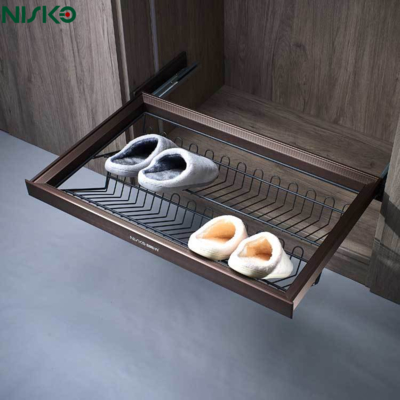 Good price Aluminum Pull Out Closet Corner Organizer Soft Closing For Shoes online
