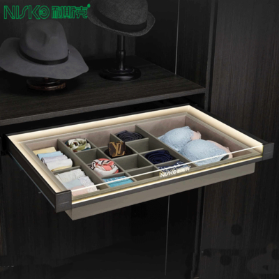 Buen precio Cesto de vestidor de ropa interior sostenes bufandas cajón de almacenamiento con luz en línea