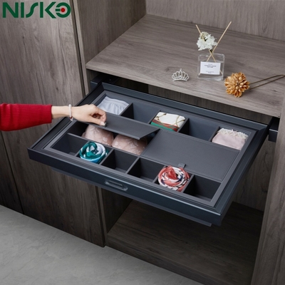 Guter Preis Unterwäsche-Wäsche-Kleiderschrank-Organizer Ausziehbares Leder gefertigt Online
