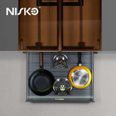 İyi bir fiyat. Çekici Pantry Organizer Pot ve Pan Rack Otomatik kaldırma sepeti çevrimiçi