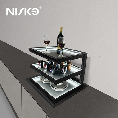 Good price Intelligent Lift Wine Bottle Kitchen Storage Baskets With Built In Beverage Cooler online