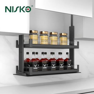 Buen precio Cesta de almacenamiento vertical multifuncional para botellas de vino inteligente con 2 niveles en línea