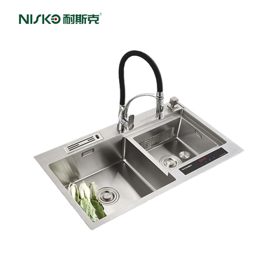 Good price Double Bowl Touch Kitchen Washing Basin Baskets Smart Embedded online