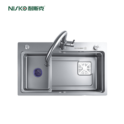 Good price Pull Out Spray Faucet Double Bowl Sink With Kitchen Washing Basin Drain Baskets online