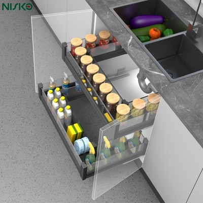 Good price Undermount Smart Sink Kitchen Cabinet Pull Out Basket 2 Layers online