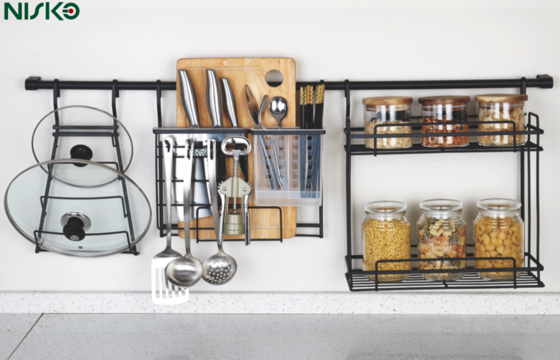 Good price Multi Functional Kitchen Mounted Hanging Rack for Cabinet Storage and Organization online