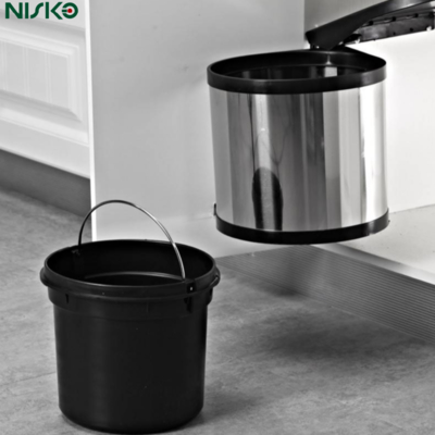 Buon prezzo Contenitore per rifiuti girevole a 360° per cucina, organizer per pattumiera da 300/400mm in linea