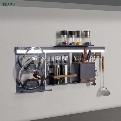 Buen precio Cuchillero de cocina de usos múltiples Estante de almacenamiento Montador de pared Portador de botellas de condimentos en línea