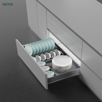 قیمت خوب Pull-Out Adjustable Shelves Plates Basket Dish Bowl Rack Organizer for Kitchen Storage آنلاین