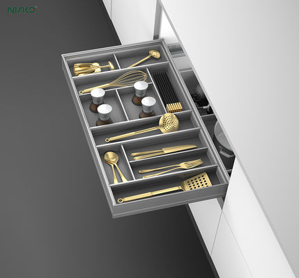 Bom preço Pull-out Modular Cutlery Tray Storage Basket Flatware Tray Drawer Kitchen Accessories on-line