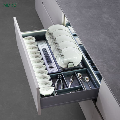 قیمت خوب Multifunctional Pull-Out Kitchen Cabinet Basket Adjustable Shelves Dish Bowl Rack آنلاین