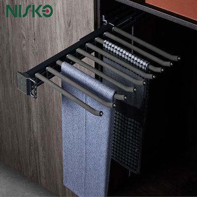 Good price Side Mounted Trousers Rack Pull-Out Clothes Hanger Pants Rack Wardrobe Closet Organizer online