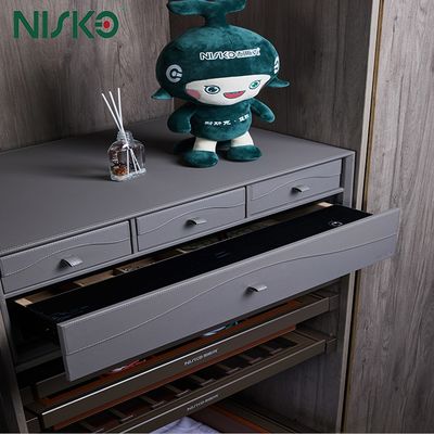 Buen precio Organizador de caja fuerte extraíble con cerradura de huella dactilar + cajón organizador de cuero en línea