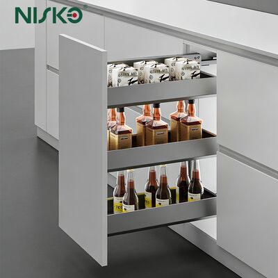 Bon prix Range-bouteilles coulissant latéral à 3 étagères pour armoire de cuisine, panier coulissant en ligne