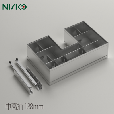 Buen precio NISKO 900mm L en forma de aleación de aluminio base del fregadero de extracción de la cesta de almacenamiento en línea